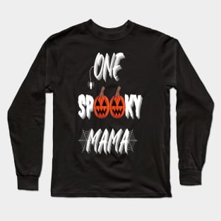 One Spooky Mama, Funny Halloween Gift Idea (Portrait) Long Sleeve T-Shirt